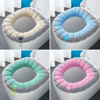 📢📢 4 piezas 28€ ⏰Linda funda tejida para asiento de inodoro con asa