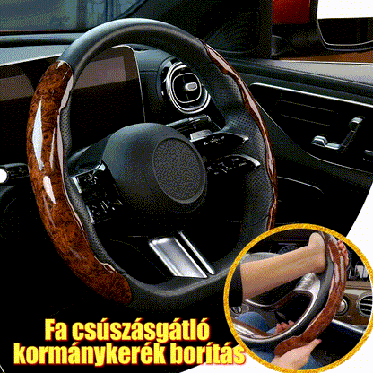 🔥【1 juego de 3 piezas】 Funda antideslizante para volante de coche con vetas de madera