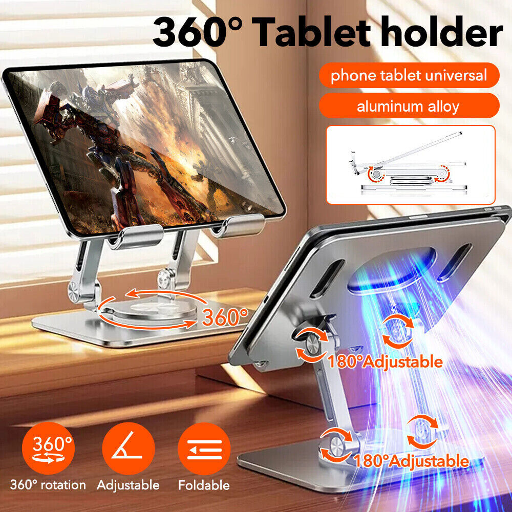 💥💻【Plaćanje pouzećem】Stalak za prijenosno računalo, rotirajući stalak od aluminijske legure. Slobodna rotacija od 360°, velika nosivost, neklizajući.