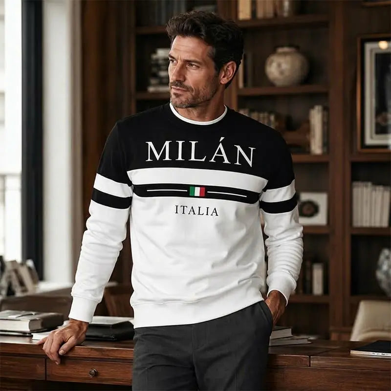 ✨🌟👕【S-6XL】Sudaderas para hombre con estampado Milano Italia