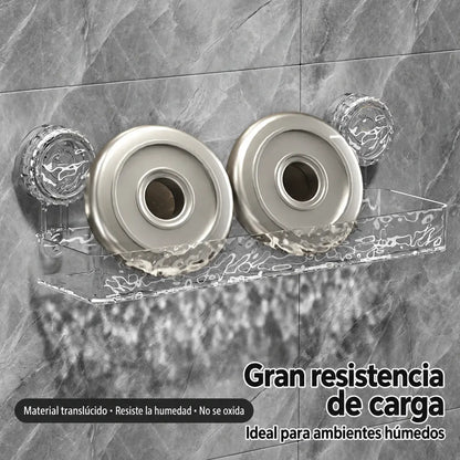 🍽️🧺 Soporte de almacenamiento con ventosa sin perforación, elegante diseño ondulado con drenaje, ideal para cocina y baño