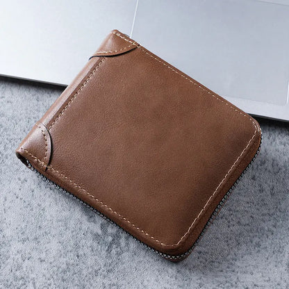✨🎁Retro muški novčanik od umjetne kože s patentnim zatvaračem, držačem za kartice/sklopivim novčanikom za kovanice.