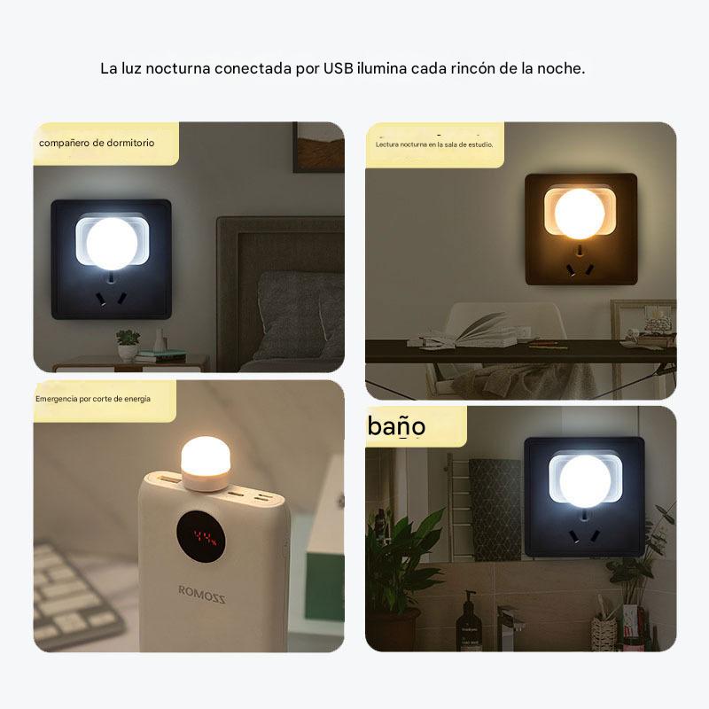 💡【10 artículos】Luz de noche USB creativa, lámpara de mesa pequeña con protección ocular inalámbrica para dormitorio, adornos decorativos enchufables, luz de noche de ambiente