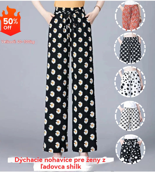 🔥 🔥【40-105KG】👖Dámske ležérne nohavice z ľadového hodvábu, plus size, slim strih, príjemné na dotyk a priedušné