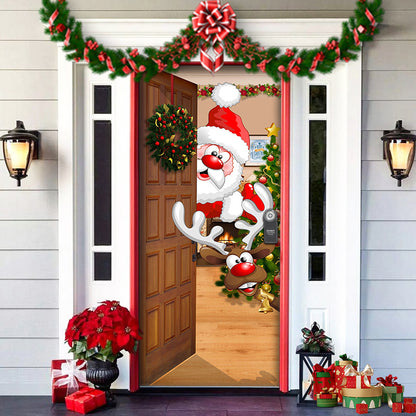 🎄🎅🎁2024 nový záves na dvere s vianočnými dekoráciami 3806252