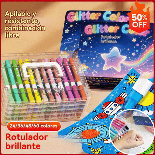 【48 colores】🔥✨️Set de iluminadores flash de doble punta