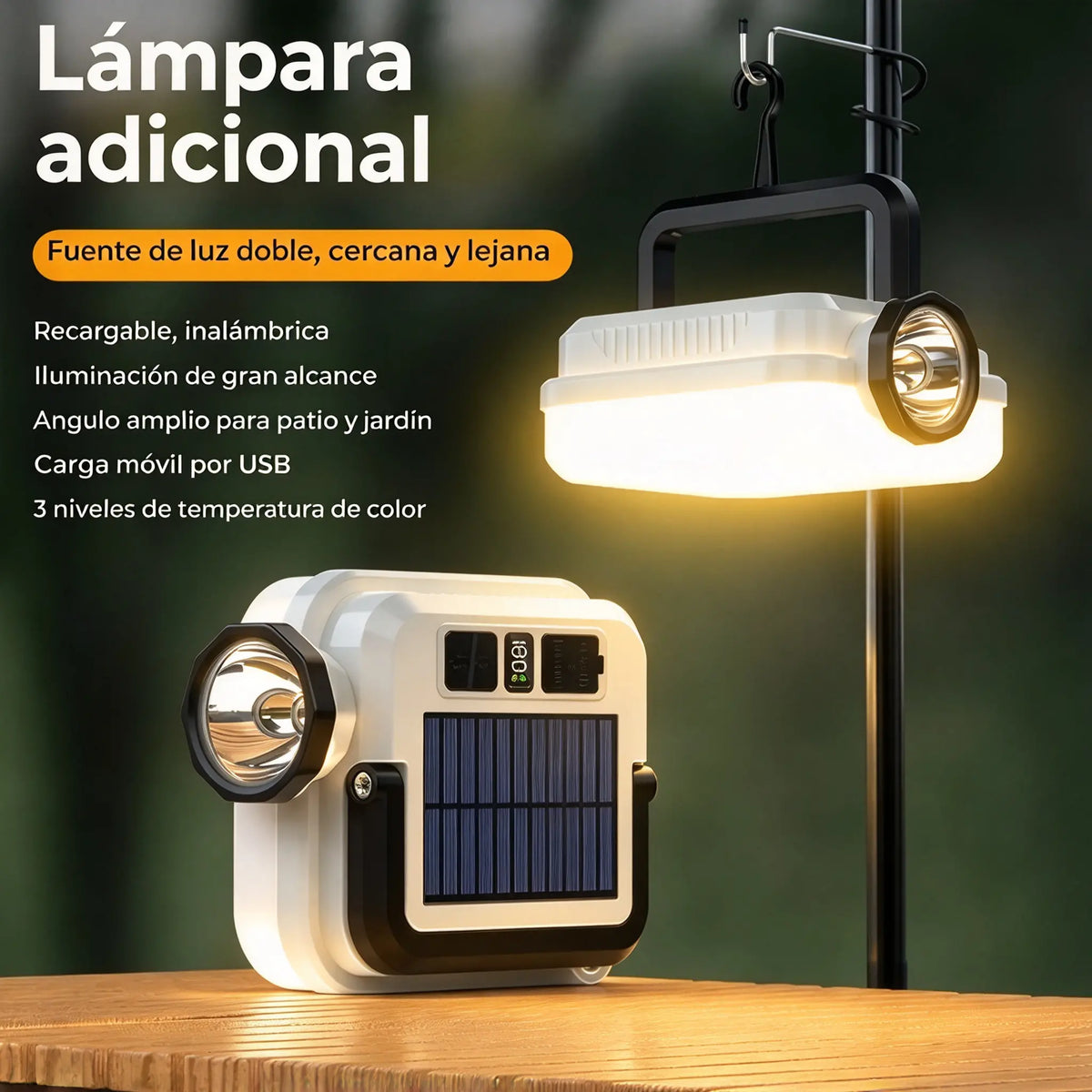 🏕️50% de descuento💡 ☀️Lámpara de camping multifuncional con luz de trabajo LED; batería de duración ultralarga para emergencias al aire libre.