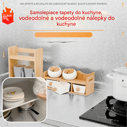 【Šírka 40 cm * Dĺžka 3 m】💦 Samolepiaca kuchynská tapeta, vodotesné a odolné voči vlhkosti samolepky do kuchyne