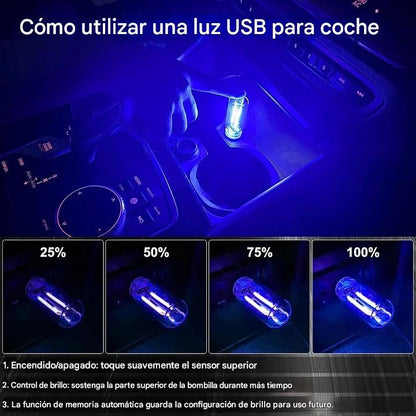 【50% de descuento】【Compra 1 y lleva 1 gratis】Luz nocturna USB para coche