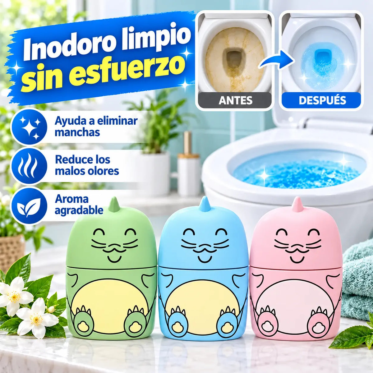 ¡Consigue un limpiador de inodoros a mitad de precio! 💥 【Set de 3】 Una unidad dura 2.000 descargas: despídete de la limpieza manual del inodoro. ❤