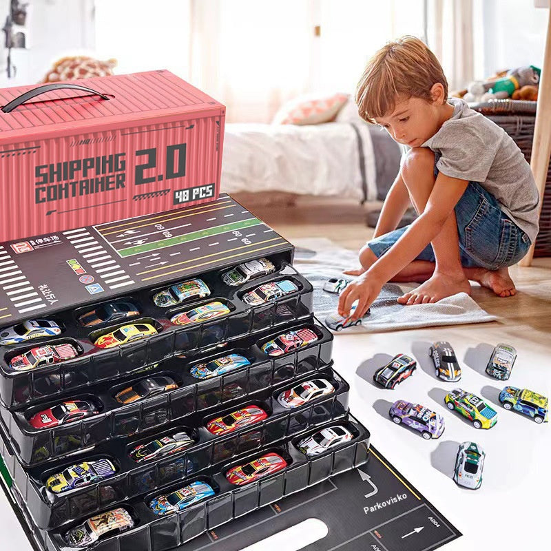 🎅Vruća prodaja – 50% popusta🎁 48 mini automobila sa sklopivim ruksacima i ugrađenim garažama