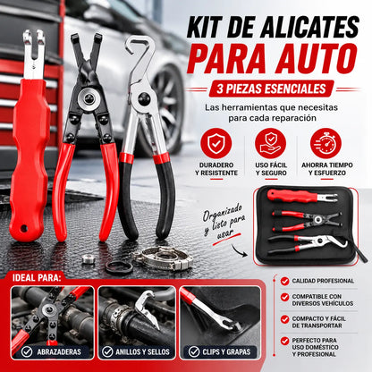 【3 pieza】Juego de alicates multifuncionales para reparación de automóviles