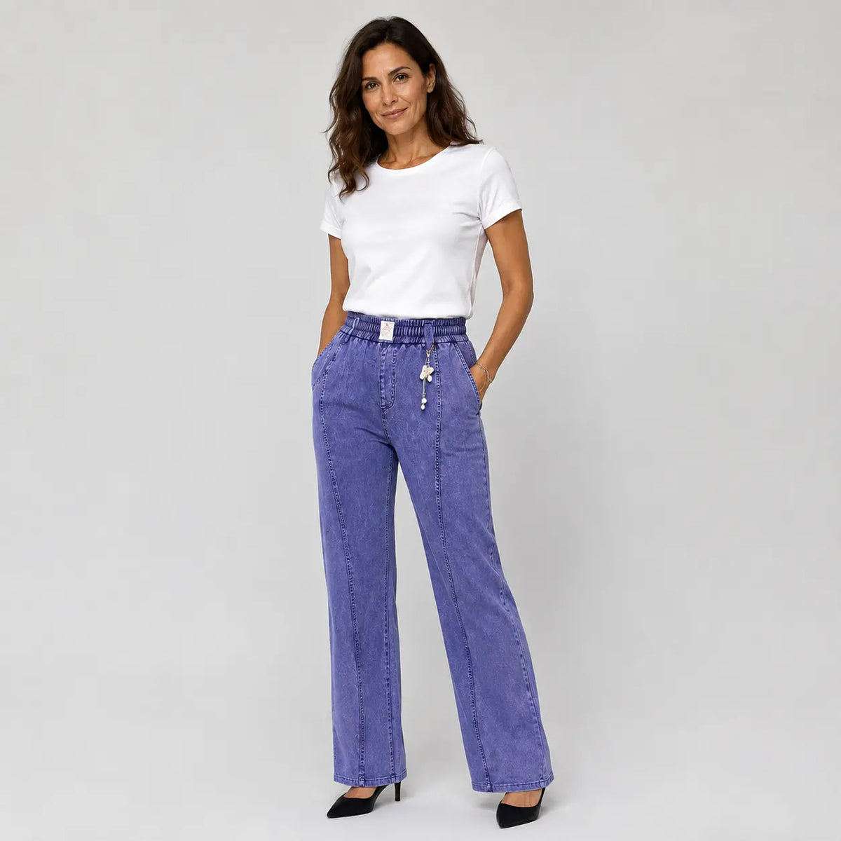 🔥👖【M-4XL】Vaqueros elásticos de tiro alto para mujer: elegantes e informales