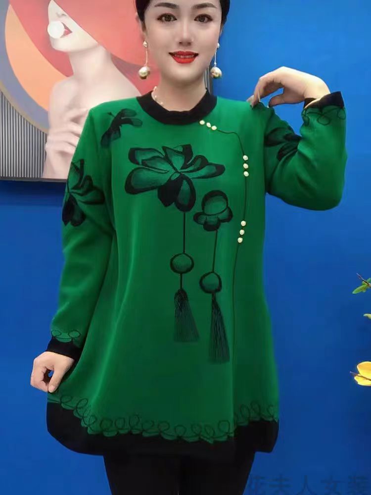 ❤️‍🔥🍁【M-5XL】Nový jesenný a zimný pletený top s potlačou 3782581