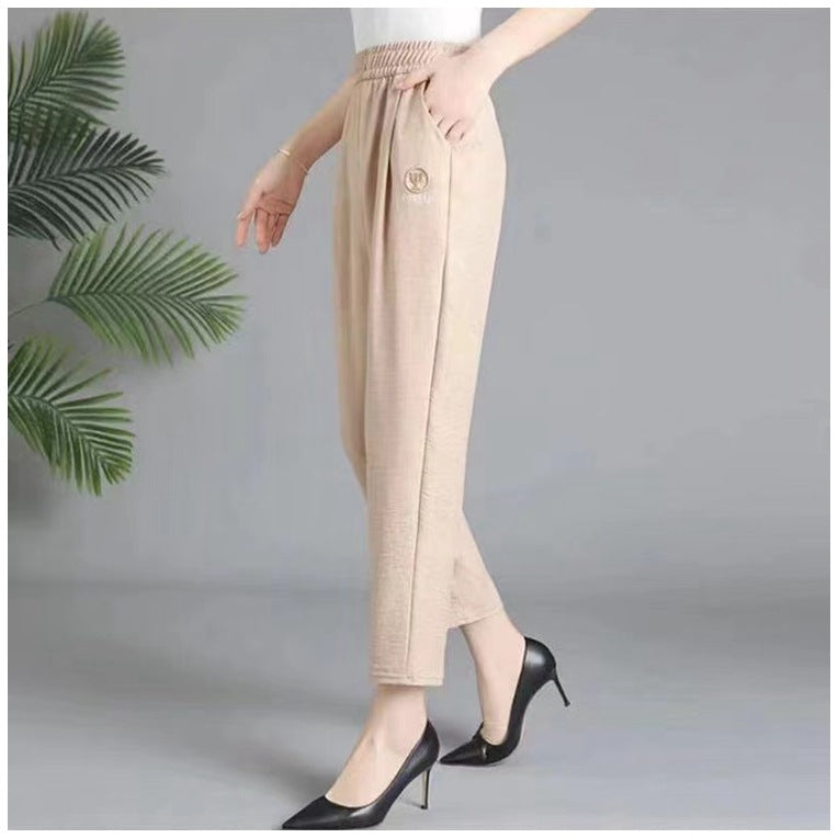 【40-80 KG】Adecuado para cualquier figura Pantalones casuales de verano de nueve minutos de verano