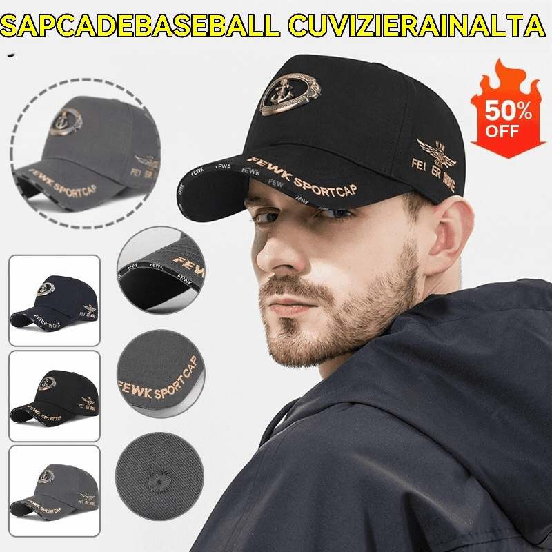 🧢☀️🔥Gorra de béisbol original con logo metálico Anchor, gorra de protección solar con cinco paneles y visera alta