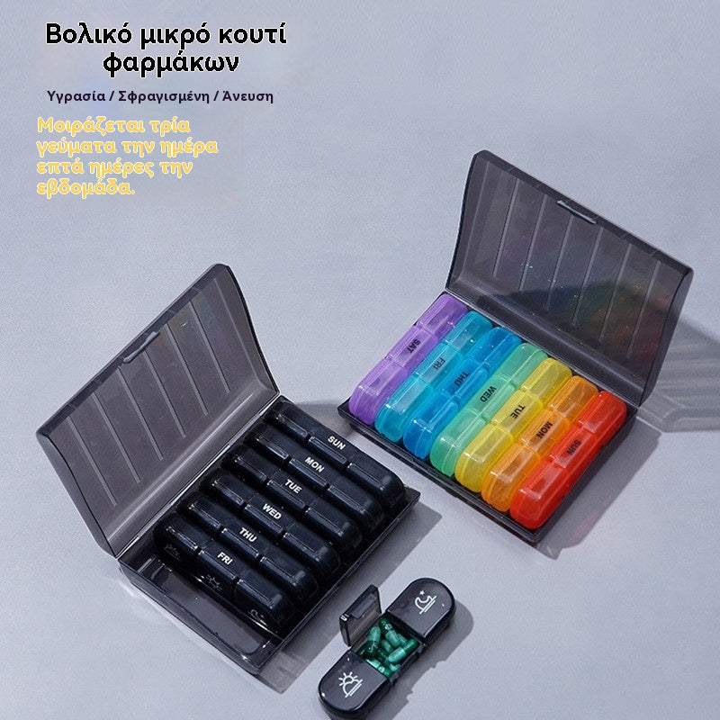 🧳 7-дневен калъф за хапчета за пътуване – лек с подвижни отделения