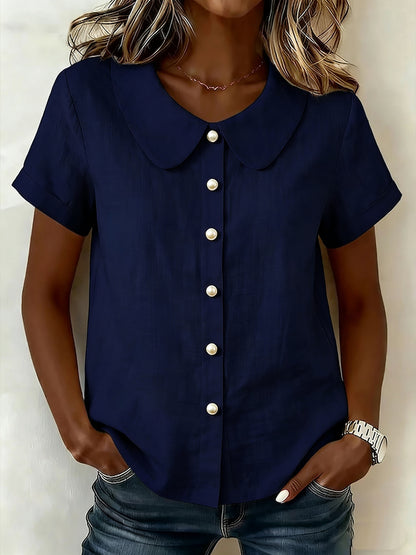 ✨【S-3XL】🎉Nueva camisa francesa elegante de manga corta para mujer, 2026