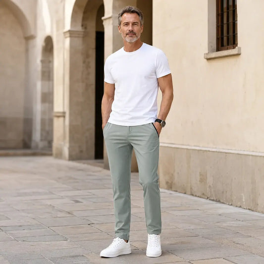 【40-115 kg】🔥【50% de descuento por tiempo limitado】(M-5XL) Nuevos pantalones elásticos de seda helada Primavera/Otoño 2026