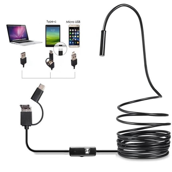 (Typ-c, USB, Micro USB) endoskop tri v jednom
