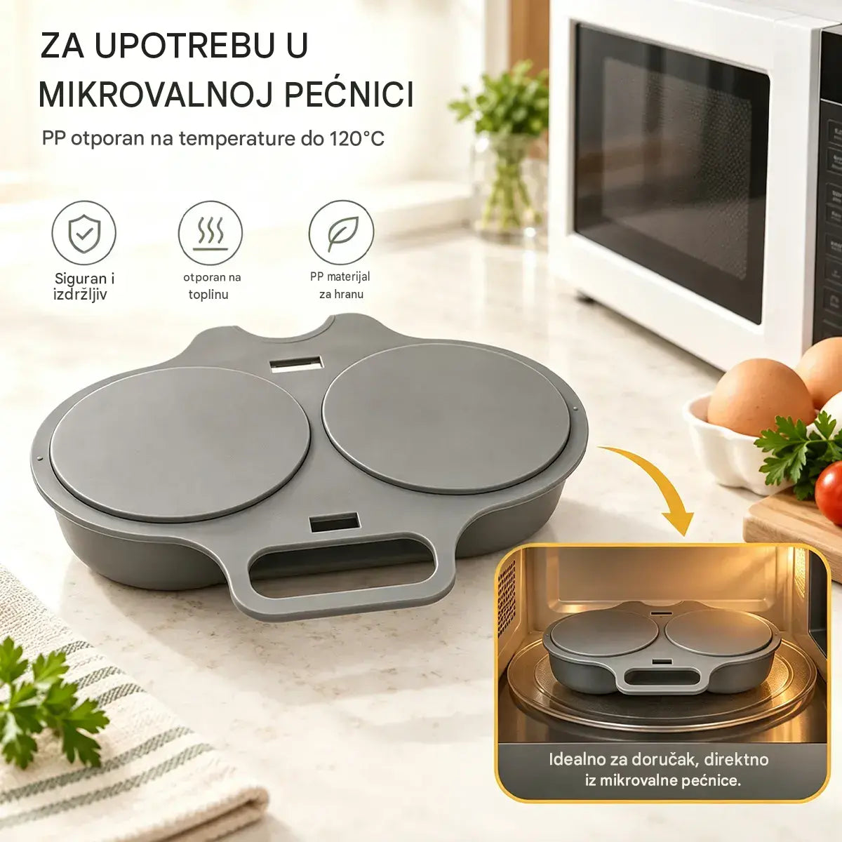 🎁2 komada 22€💥Pošator za jaja u mikrovalnoj pećnici – dvostruka šupljina, neprianjajući premaz i jednostavno čišćenje.🏠