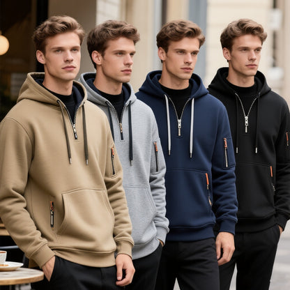 【S-5XL】Pánske mikiny s kapucňou na zips a viacvreckové mikiny