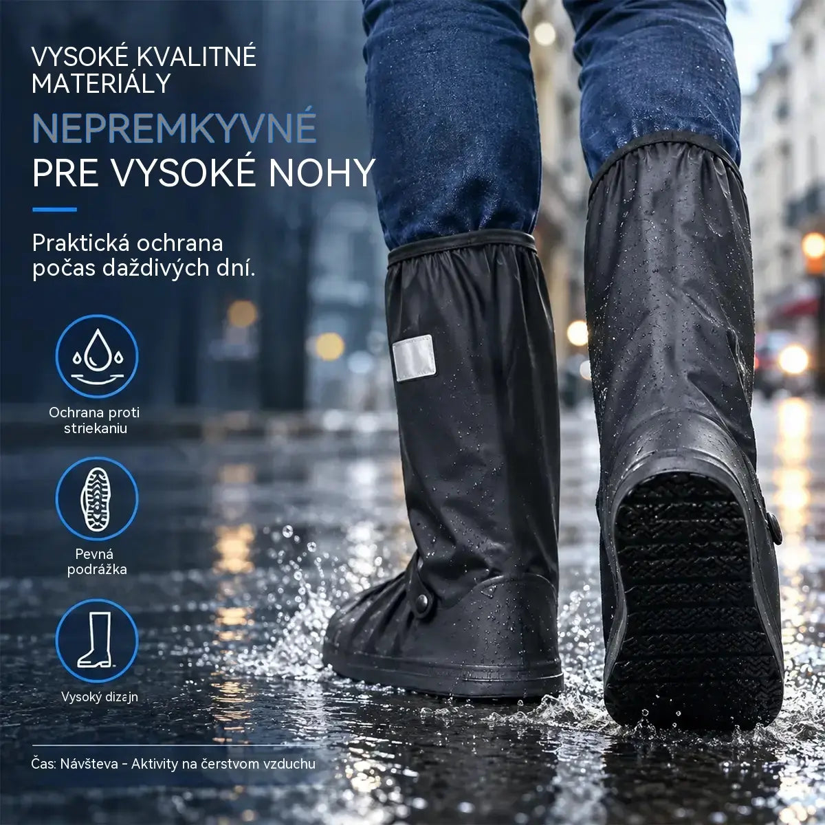 【1 pár】 Zabráňte namočeniu tenisiek! Odolné nepremokavé návleky na topánky: protišmykové a skladacie - ľahko sa nosí v taške 🌧️