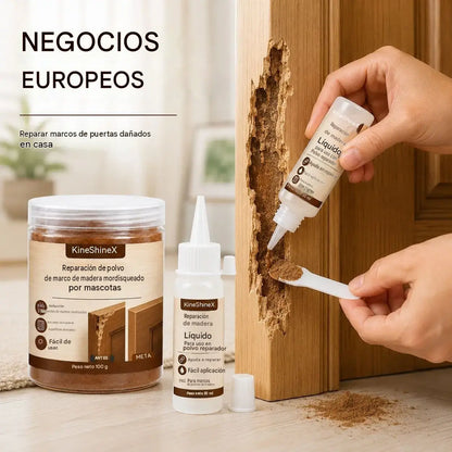 🥳Producto más vendido de 2026🥳🪵🛠️ Kit de reparación de puertas de madera: calidad profesional, adherencia superior a la madera original. Repara marcos, escaleras y muebles.