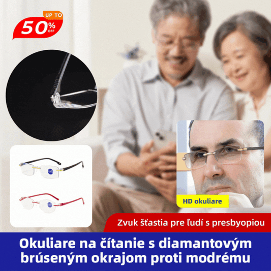 🧐👓️Okuliare na čítanie, diamantom brúsené okraje, modré svetlo blokujúce oči