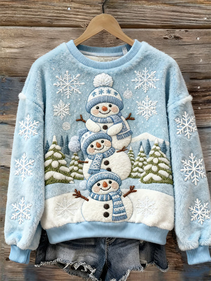 🎄❄️【Akcia -50%】Dámsky flanelový vianočný sveter s krásnymi potlačami