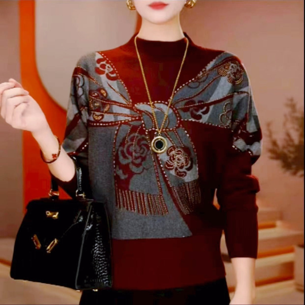 🔥【M~5XL】✨Nov jesensko/zimski dvostranski flis topel, ohlapen, moden potiskani ženski pulover