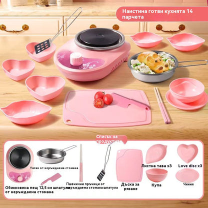 🔥 50% ОТСТЪПКА! 🎁 Комплект за готвене за мини кухня за истински деца 🍳✨
