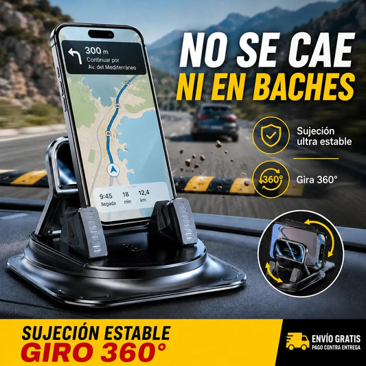 🚗 Soporte para móvil 2 en 1 para coche, giratorio 360° y antideslizante
