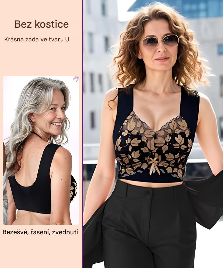 【Kupte 1 a získejte 2 zdarma】Velká krajková podprsenka M-4XL, bez ocelových kroužků, oslnivá záda, sexy a prodyšná, bezešvá, 【40-100 kg】