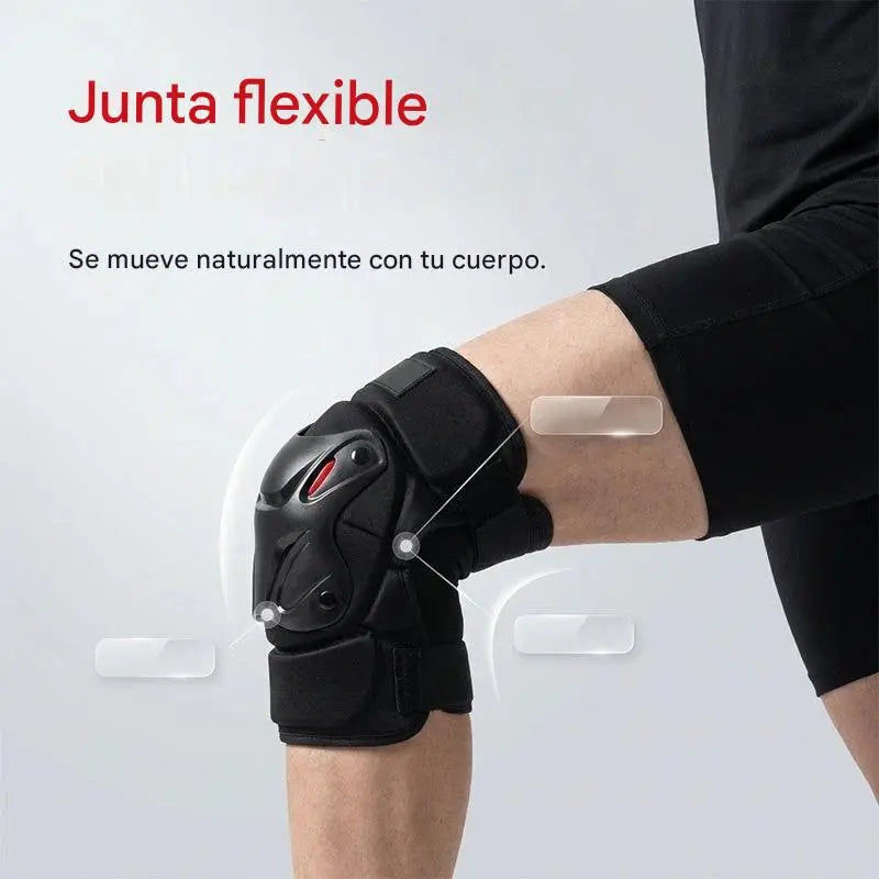 🏍️ ¡Aprovecha ahora con un 40% de descuento! 🛡️ Juego de rodilleras y coderas para motocicleta – Resistentes a los impactos, correas ajustables y forro transpirable – Protección esencial para conducir, patinar o andar en bicicleta 💪