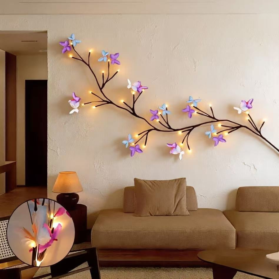 ✨ Luces LED Flexibles en Forma de Enredadera con Mariposas – Decora tu Hogar con un Ambiente Mágico y Cálido 🦋💡