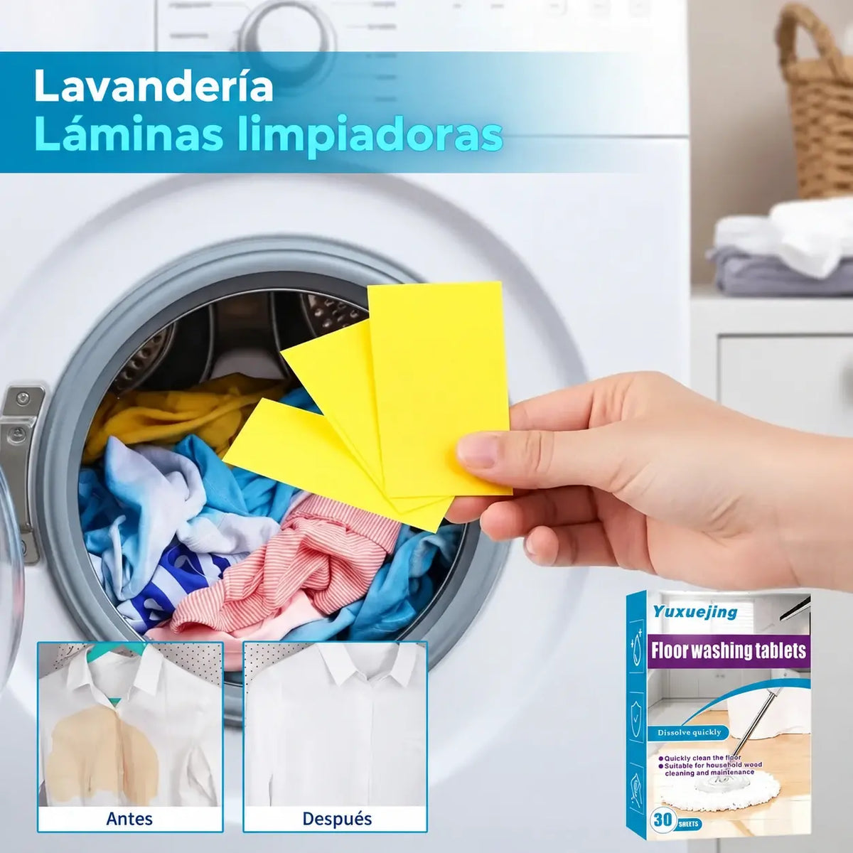 🧹 90 pastillas limpiadoras para suelos – eliminación eficaz de manchas y aroma fresco 🌿