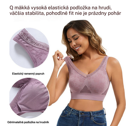 😍❤️40-120 kg【3 kusov】✨ Čipkovaná podprsenka bez kostíc, vysoká opora, špeciálne navrhnutá pre ženy