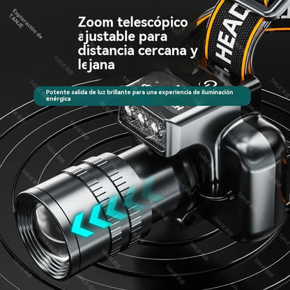 ✨Linterna frontal LED de alta intensidad | Ideal para camping y emergencias