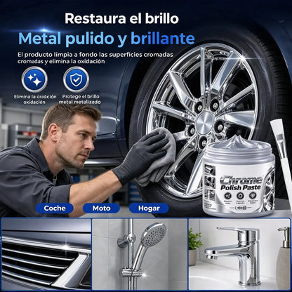 🔥3 artículos por 32 euros🛡️Pasta para pulir y restaurar cromo (incluye cepillo)