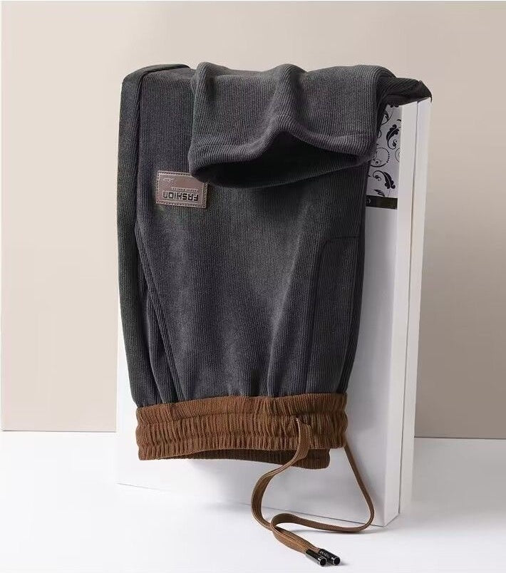 🔥 🔥Pantalones de ocio de otoño/invierno: versátiles, de corte holgado, con forro polar, pantalones de chándal reforzados