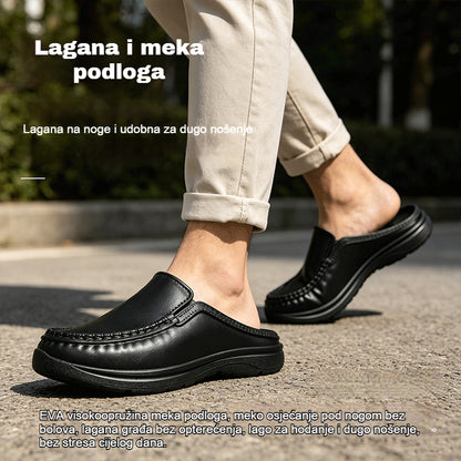✨🔥【Popust 50% na novosti】【Veličine 39-46】Muške kožne casual papuče 2026 ✅ Jednostavne i udobne ✅ Antiklizne