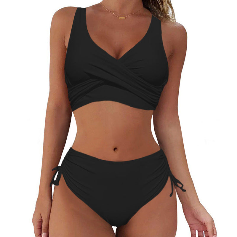 🏖️👙【Отстъпка за нов продукт】🌴【S-3XL】Нов дамски семпъл, едноцветен, бързосъхнещ, удобен, дишащ бикини бански за лято 2026