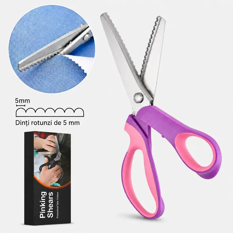 👗✂️ Škare za krojače s ukrasnim rubom – profesionalne za cik-cak i valovito rezanje | Savršene za tkanine, patchwork i DIY projekte