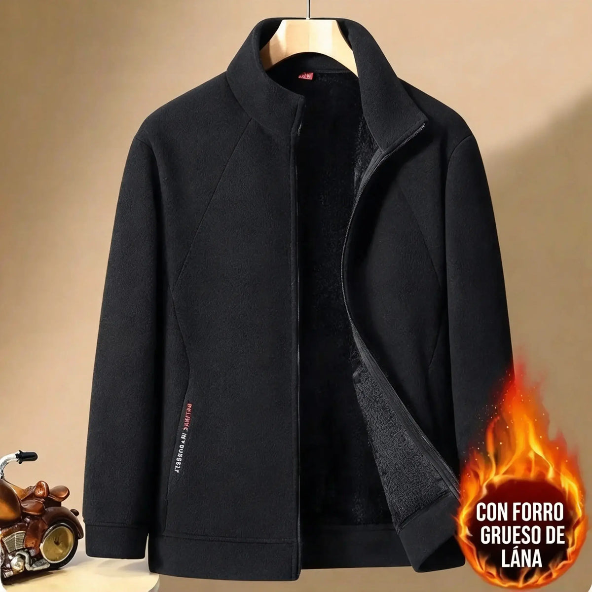 💥【M-5XL】Chaqueta de mezcla de lana gruesa para hombre — Cálida y cómoda, disponible en tallas grandes — Ideal para otoño e invierno