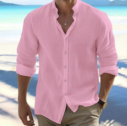 🔥【M–5XL】Camisa de hombre transpirable de algodón y lino: cómoda, ligera y de corte holgado.