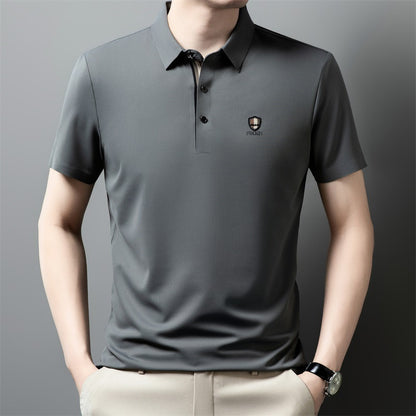 👔【M-4XL】Verano 2026 Nuevo polo casual con solapa de media manga de seda helada