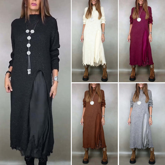 ✨✨【XS-3XL】-50%👗Нов комплект от дантела, модел пуловер, рокля тип „комбинация“ + пуловер, комплект от две части