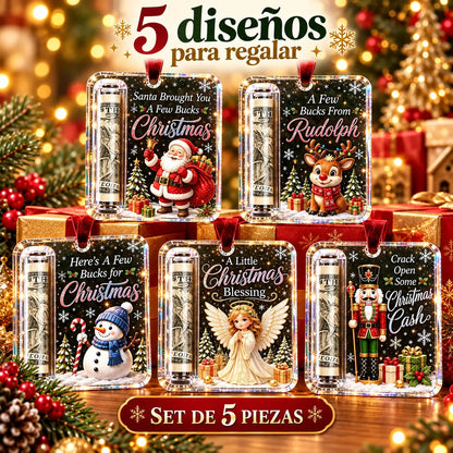 🎄 Adorno navideño para regalar dinero ✨ Un adorno para el árbol de Navidad que oculta billetes: un regalo navideño creativo y sorprendente.
