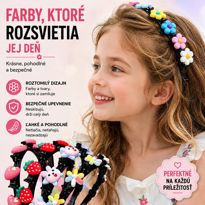 👑【5 kusov】Paličky, sponky a zapletené stuhy pre dievčatá